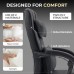 DOWINX Fabric Office Chair, Ergonomic Gaming Computer Chair with Footrest, Lumbar Support, Swivel Wheels for Home, Office - LS-6653F
